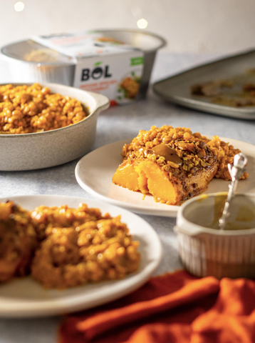Plated Indian butternut squash curry