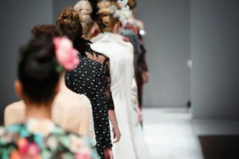 Models on catwalk