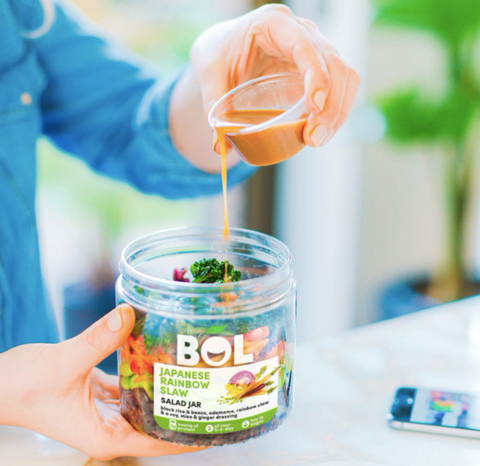 BOL plastic salad jar